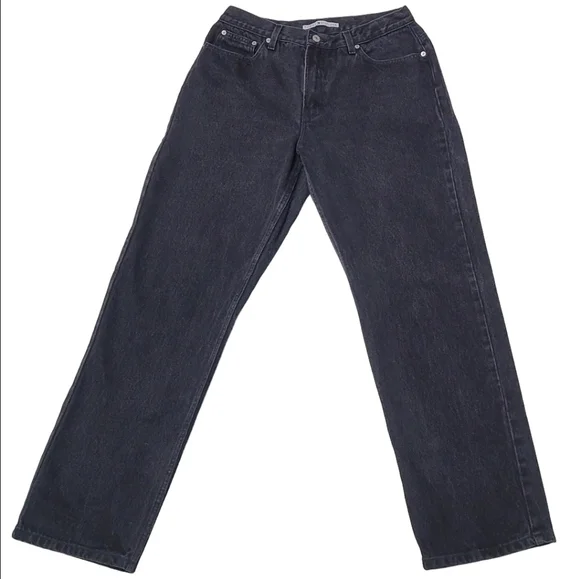 Tommy Hilfiger Vintage 90s Black Stone Wash High Waisted Tapered Leg Denim Jeans - Picture 3 of 10